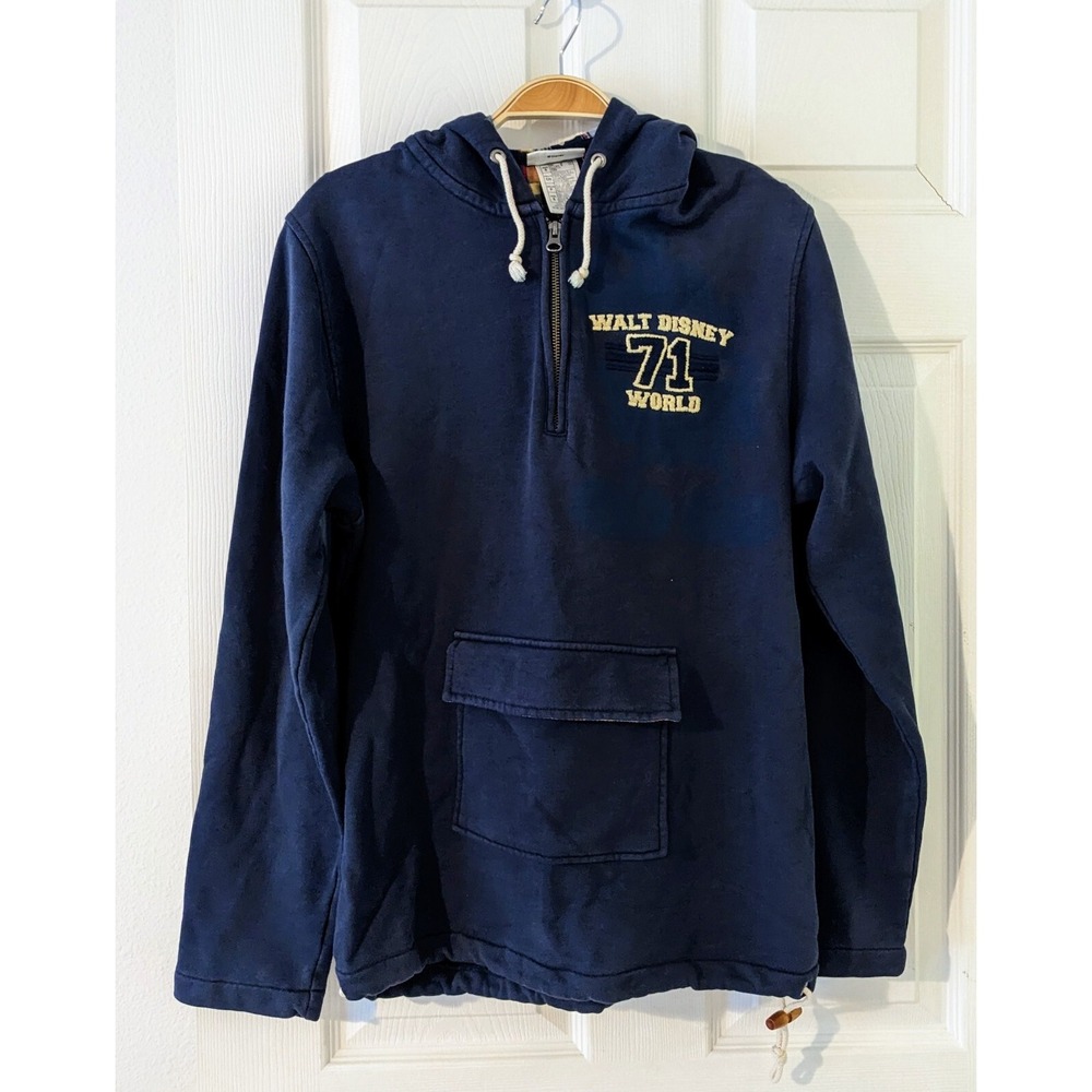 Walt Disney World 71 Pullover Hoodie Mickey Mouse Navy Blue‎ Sweatshirt Small